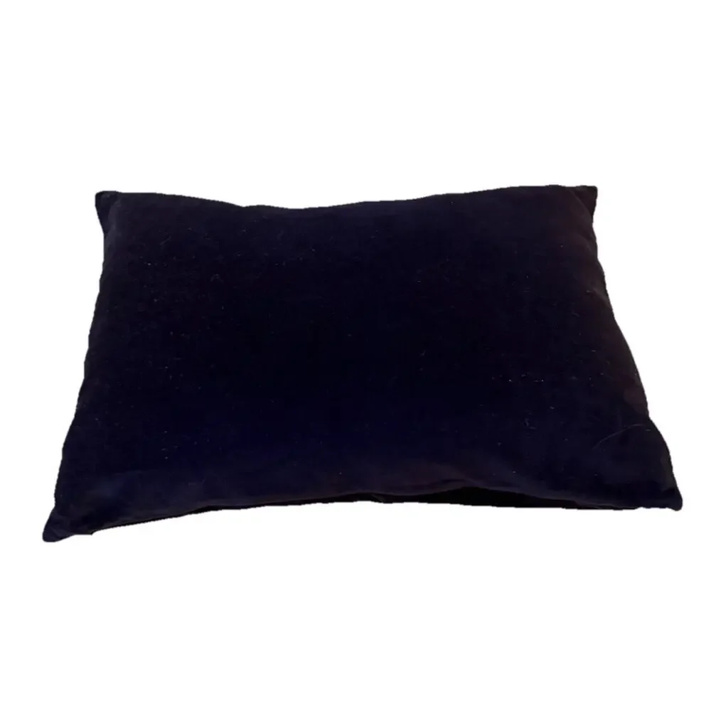 MADISON PARK Embroidered Lumbar Throw Pillow Velour Blue 20” X 14” EUC 3589-20